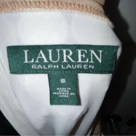 LAUREN Ralph Lauren Geometric Polka Dot Overlay Sleeveless Sheath Dress - Picture 10 of 11